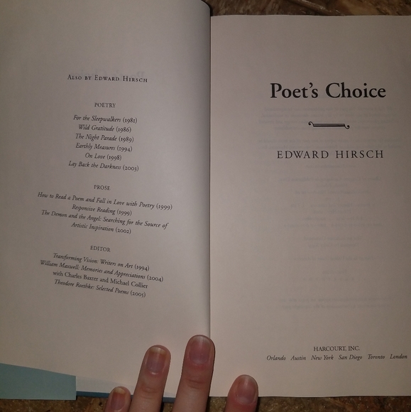 The Poet's Choice By Edward Hirsch Hardcover - Picture 3 of 4